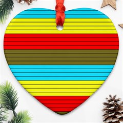 Multicolor With Black Lines Ornament (heart) by tmsartbazaar