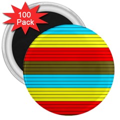 Multicolor With Black Lines 3  Magnets (100 Pack)