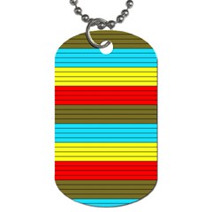 Multicolor With Black Lines Dog Tag (two Sides) by tmsartbazaar