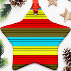 Multicolor With Black Lines Star Ornament (two Sides) by tmsartbazaar