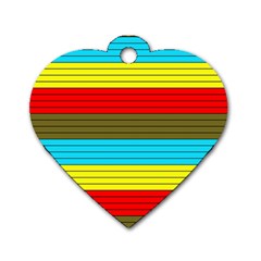 Multicolor With Black Lines Dog Tag Heart (two Sides) by tmsartbazaar