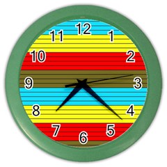 Multicolor With Black Lines Color Wall Clock by tmsartbazaar