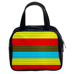 Multicolor With Black Lines Classic Handbag (two Sides) by tmsartbazaar