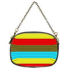 Multicolor With Black Lines Chain Purse (two Sides) by tmsartbazaar