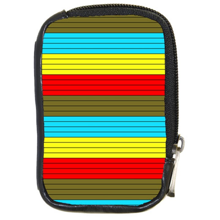 Multicolor With Black Lines Compact Camera Leather Case