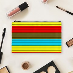 Multicolor With Black Lines Cosmetic Bag (medium) by tmsartbazaar