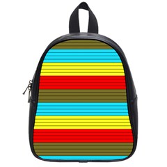 Multicolor With Black Lines School Bag (small) by tmsartbazaar