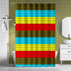 Multicolor With Black Lines Shower Curtain 48  X 72  (small)  by tmsartbazaar