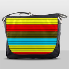 Multicolor With Black Lines Messenger Bag by tmsartbazaar