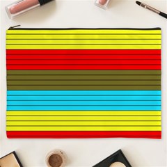 Multicolor With Black Lines Cosmetic Bag (xxxl) by tmsartbazaar