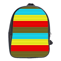 Multicolor With Black Lines School Bag (xl) by tmsartbazaar