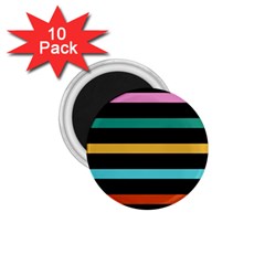 Colorful Mime Black Stripes 1 75  Magnets (10 Pack)  by tmsartbazaar