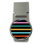 Colorful Mime Black Stripes Money Clips (Round)  Front