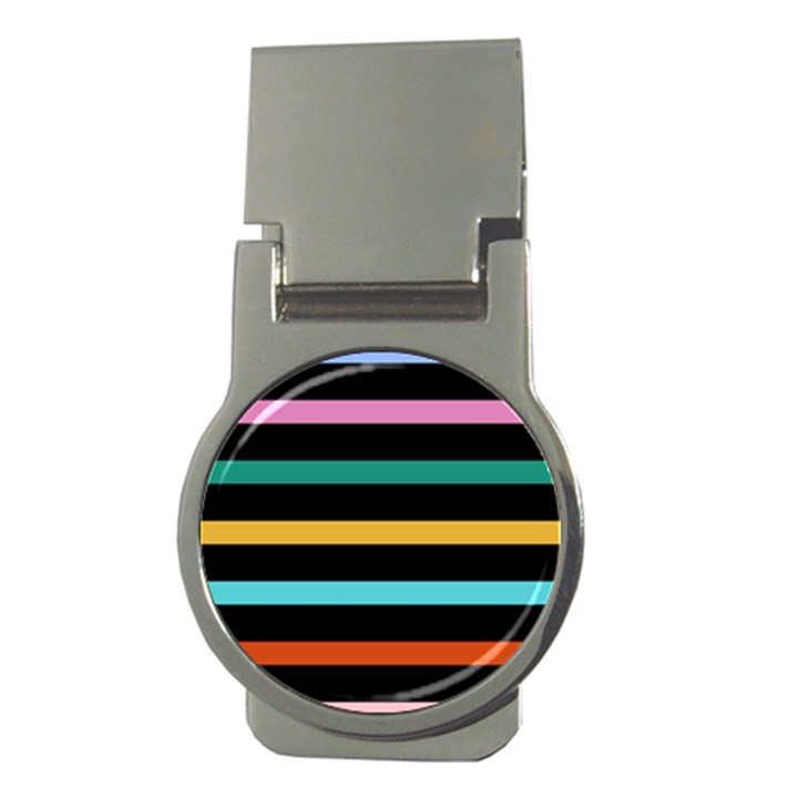 Colorful Mime Black Stripes Money Clips (Round) 