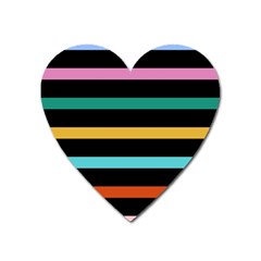 Colorful Mime Black Stripes Heart Magnet by tmsartbazaar