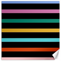 Colorful Mime Black Stripes Canvas 16  X 16  by tmsartbazaar