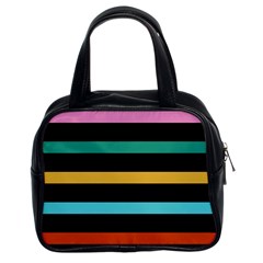 Colorful Mime Black Stripes Classic Handbag (two Sides) by tmsartbazaar