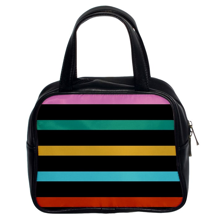 Colorful Mime Black Stripes Classic Handbag (Two Sides)