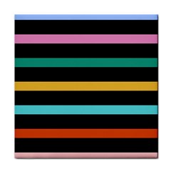 Colorful Mime Black Stripes Face Towel by tmsartbazaar