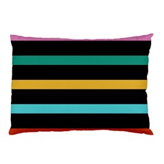 Colorful Mime Black Stripes Pillow Case by tmsartbazaar