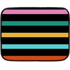 Colorful Mime Black Stripes Fleece Blanket (mini) by tmsartbazaar