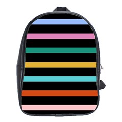 Colorful Mime Black Stripes School Bag (large) by tmsartbazaar