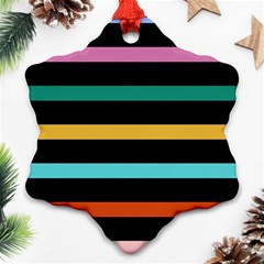 Colorful Mime Black Stripes Ornament (snowflake) by tmsartbazaar