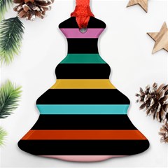 Colorful Mime Black Stripes Ornament (christmas Tree)  by tmsartbazaar