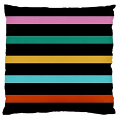 Colorful Mime Black Stripes Large Cushion Case (one Side) by tmsartbazaar