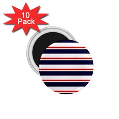 Red With Blue Stripes 1 75  Magnets (10 Pack)  by tmsartbazaar