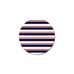 Red With Blue Stripes Golf Ball Marker by tmsartbazaar