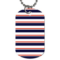 Red With Blue Stripes Dog Tag (two Sides) by tmsartbazaar