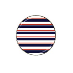 Red With Blue Stripes Hat Clip Ball Marker by tmsartbazaar