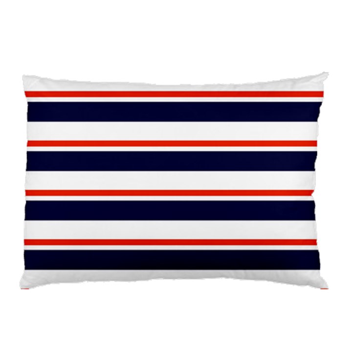 Red With Blue Stripes Pillow Case