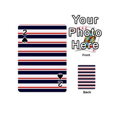 Red With Blue Stripes Playing Cards 54 Designs (mini) by tmsartbazaar