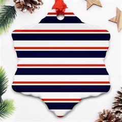 Red With Blue Stripes Ornament (snowflake)