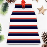 Red With Blue Stripes Bell Ornament (Two Sides) Back