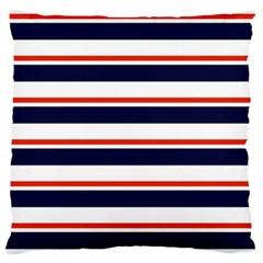 Red With Blue Stripes Large Cushion Case (one Side) by tmsartbazaar