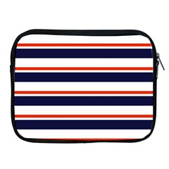 Red With Blue Stripes Apple Ipad 2/3/4 Zipper Cases by tmsartbazaar