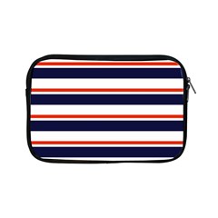 Red With Blue Stripes Apple Ipad Mini Zipper Cases by tmsartbazaar