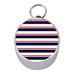 Red With Blue Stripes Mini Silver Compasses by tmsartbazaar