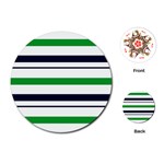 Green With Blue Stripes Playing Cards Single Design (Round) Front