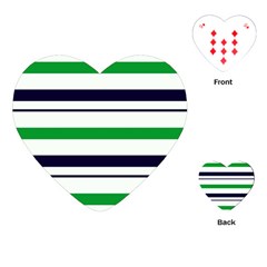 Green With Blue Stripes Playing Cards Single Design (heart) by tmsartbazaar