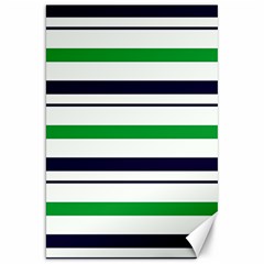 Green With Blue Stripes Canvas 20  X 30  by tmsartbazaar