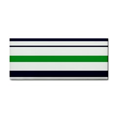 Green With Blue Stripes Hand Towel