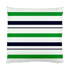 Green With Blue Stripes Standard Cushion Case (two Sides) by tmsartbazaar