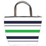 Green With Blue Stripes Bucket Bag Back