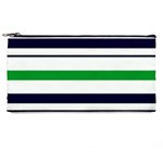 Green With Blue Stripes Pencil Case Front