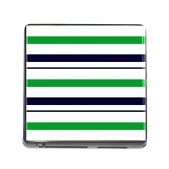 Green With Blue Stripes Memory Card Reader (square 5 Slot) by tmsartbazaar