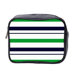 Green With Blue Stripes Mini Toiletries Bag (two Sides) by tmsartbazaar